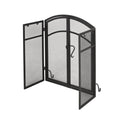 Christopher Knight Home Brightwell Iron Fireplace Screen with Door and Tools, Matte Black