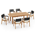 Christopher Knight Home Maria 7 Pieces Rustic Patio Acacia Expandable Dining Set, Teak/Black