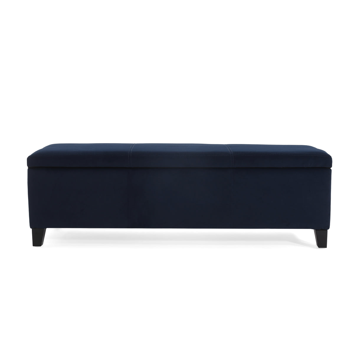 Christopher Knight Home Glouster Velvet Upholstered Storage Ottoman, Dark Blue/Black