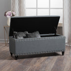 Christopher Knight Home 50" Faux Leather Tufted Storage Ottoman Bench with Hidden Storage