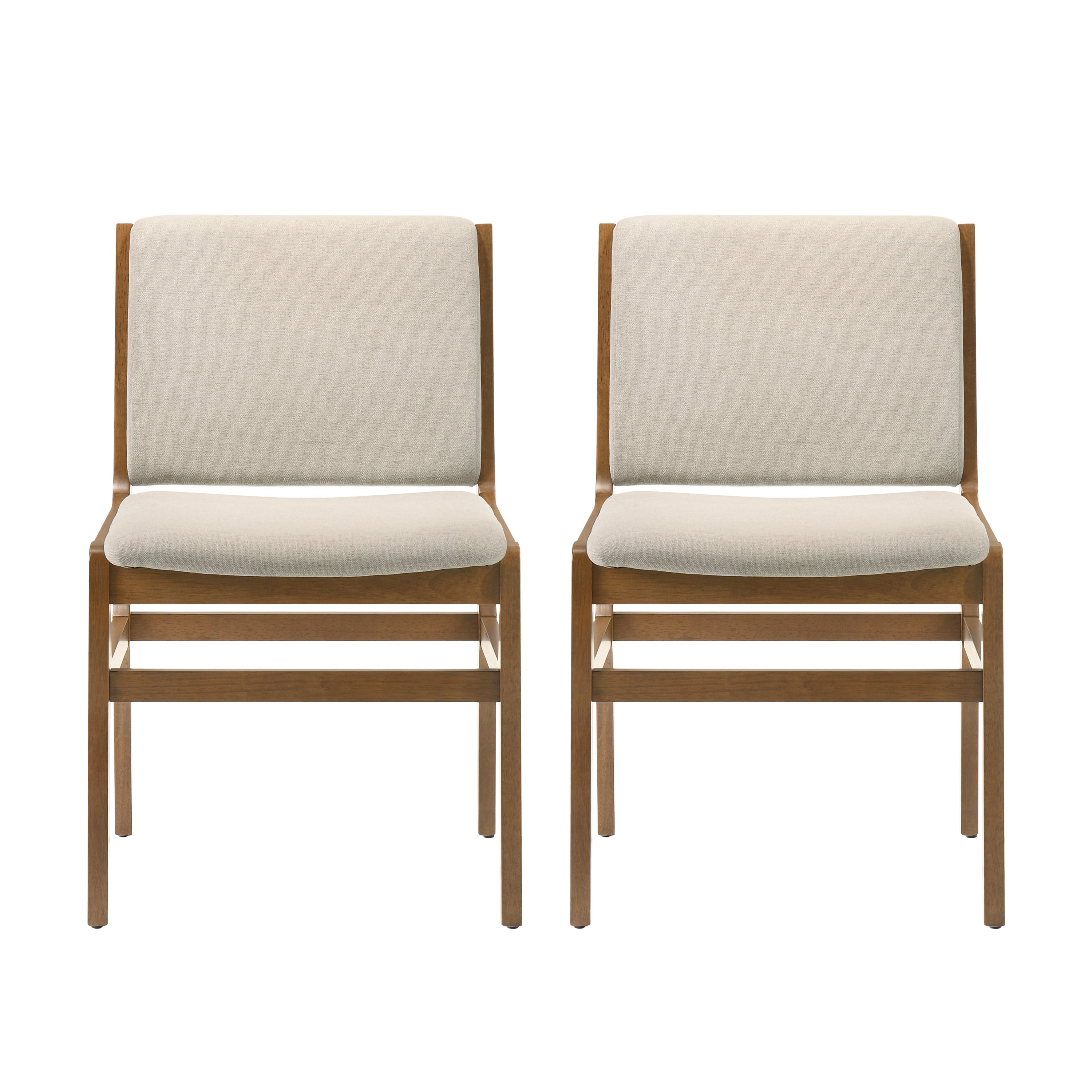 Christopher Knight Home Galtin Contemporary Fabric Upholstered Wood Dining Chairs (Set of 2), Wheat