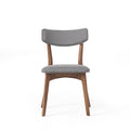 GDFStudio Crystal Rubberwood Upholstered Dining Chairs (Set of 2), Dark Gray/Walnut
