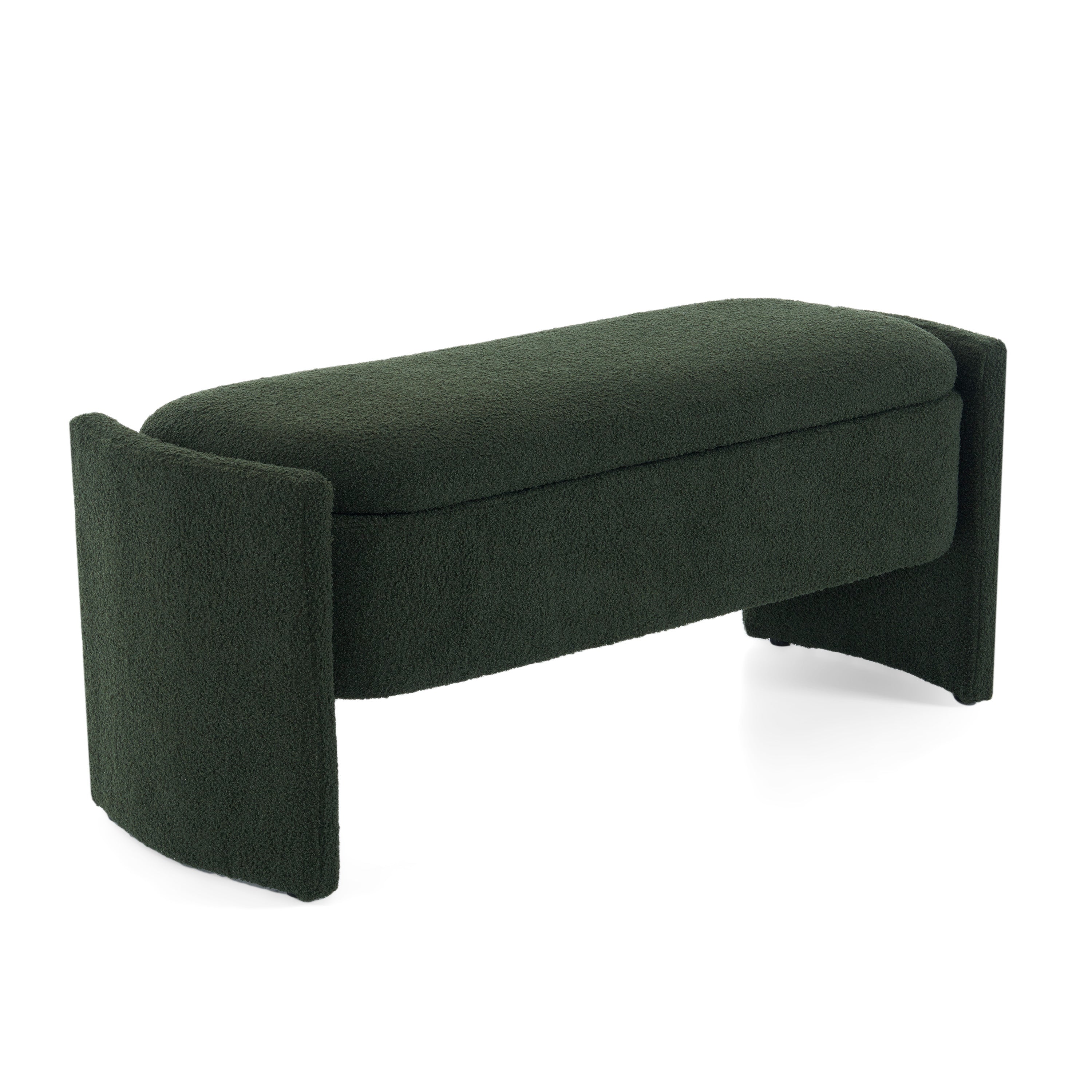 Christopher Knight Home Jacob Modern Boulce Upholstered Storage  Ottoman, Dark Green