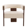 Christopher Knight Home Noah Modern Rubberwood Upholstered Accent Arm Chair, Beige