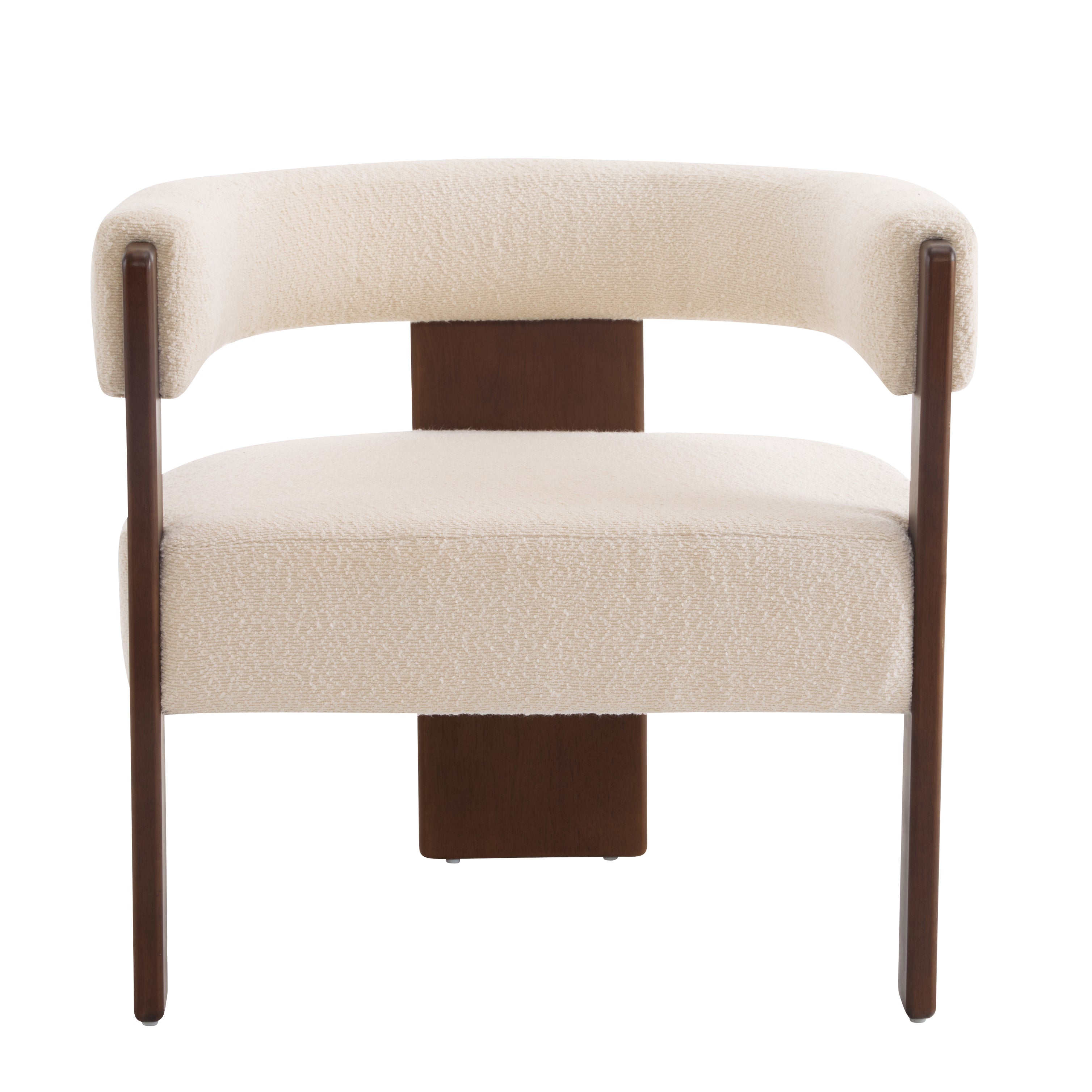 Christopher Knight Home Noah Modern Rubberwood Upholstered Accent Arm Chair, Beige