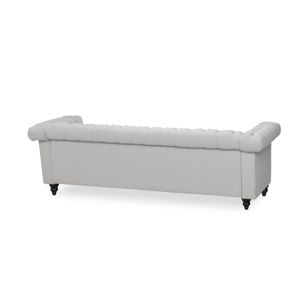 Chesterfield-Style Sofa with Deep Button Tufting & Nailhead Trim – Classic Upholstered Living Room Couch