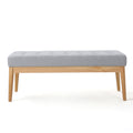 Christopher Knight Home Mid-Century Modern Tufted Upholstered Bench with Birch Wood Legs