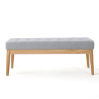 Christopher Knight Home Mid-Century Modern Tufted Upholstered Bench with Birch Wood Legs