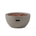 GDFStudio Toulouse Outdoor 40,000 BTU Lightweight Concrete Fire Pit Bowl, Light Gray