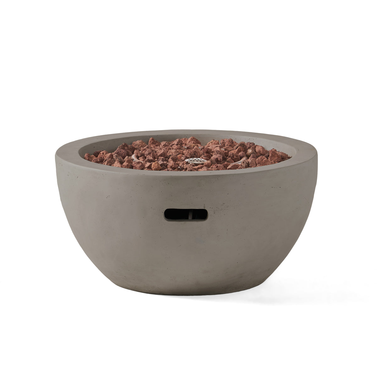 GDFStudio Toulouse Outdoor 40,000 BTU Lightweight Concrete Fire Pit Bowl, Light Gray