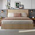 GDFStudio Phyllis Modern Pine Wood Platform Bed with Storage, Oak