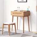 GDFStudio Taylor Compact Solid Wood 23.62" W Vanity Tables with Divided Drawer, Oak