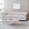 Chesterfield-Style Sofa with Deep Button Tufting & Nailhead Trim – Classic Upholstered Living Room Couch