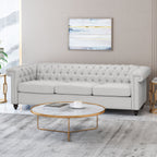 Chesterfield-Style Sofa with Deep Button Tufting & Nailhead Trim ¨C Classic Upholstered Living Room Couch