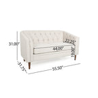 Tufted Loveseat with Birch Wood Legs ¨C Modern Tub-Style Small Space Sofa