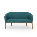 Mid-Century Modern Loveseat with Channel-Stitched Backrest & Rubberwood Legs ¨C Upholstered Small Sofa