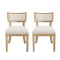GDFStudio Steven Indoor Rubberwood Upholstery Dining Chair, Set of 2, Natural