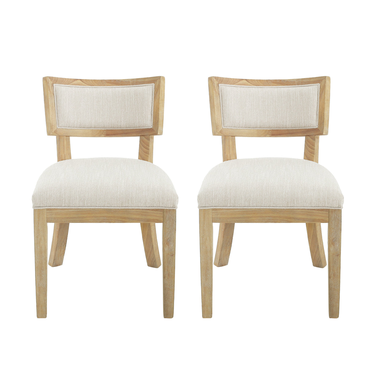 GDFStudio Steven Indoor Rubberwood Upholstery Dining Chair, Set of 2, Natural