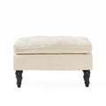 GDFStudio Jeremy Contemporary Fabric Tufted Pillow Top Ottoman, Cream