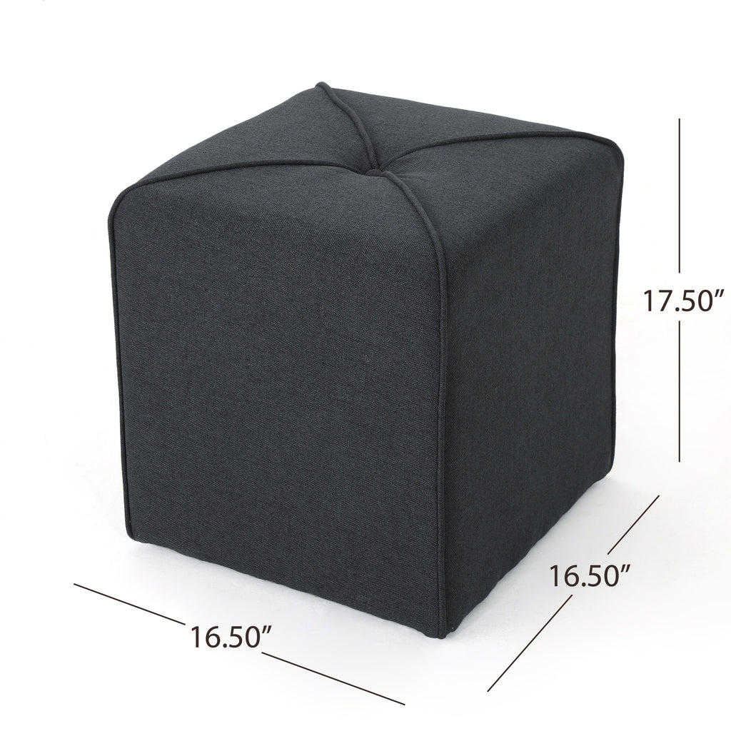Christopher Knight Home Cube Ottoman – Compact Polyester Fabric Footrest & Seat