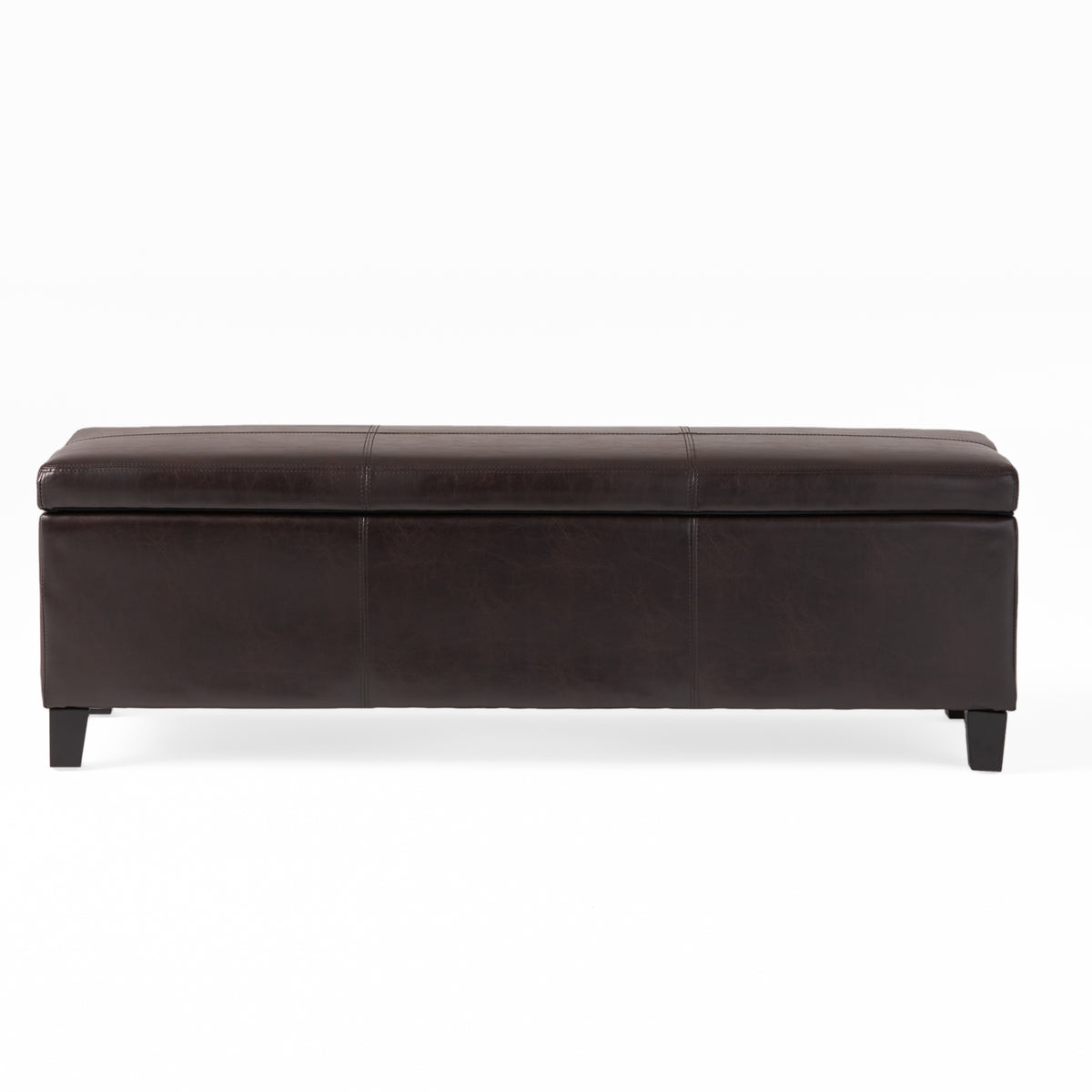 Christopher Knight Home Rupert Contemporary Faux Leather Upholstered Storage Ottoman, Brown