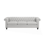 Chesterfield-Style Sofa with Deep Button Tufting & Nailhead Trim ¨C Classic Upholstered Living Room Couch