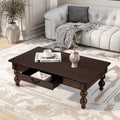 GDFStudio Amira Vintage Rectangular Rubberwood Coffee Table with 1 Drawer, Espresso