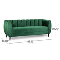 Modern Glam Velvet Sofa with Channel Stitching & Birch Wood Legs ¨C Luxury Upholstered Living Room Couch