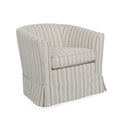 Christopher Knight Home Cecilia Modern Swivel 28.75" Barrel Club Chair, Beige/Blue/Fabric