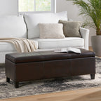 Christopher Knight Home 50" Faux Leather Tufted Storage Ottoman Bench with Hidden Storage