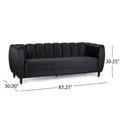 Modern Glam Velvet Sofa with Channel Stitching & Birch Wood Legs ¨C Luxury Upholstered Living Room Couch