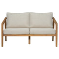 Christopher Knight Home Osborn 48" Rustic Outdoor Slat Design Acacia Wood Loveseat with Cushion,Teak/Beige