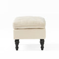 Christopher Knight Home Rectangular Tufted Pillow-Top Ottoman with Birchwood Frame & Turned Legs