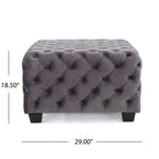 Modern Glam Velvet Ottoman ¨C Button-Tufted Diamond Stitch, Coffee Table & Extra Seating, 29¡± Square