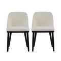 Christopher Knight Home Horizon Mid-Century Modern Upholstered Dining Chairs with Curved Backrest (Set of 2), Beige/Black