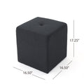Christopher Knight Home Cube Ottoman – Compact Polyester Fabric Footrest & Seat