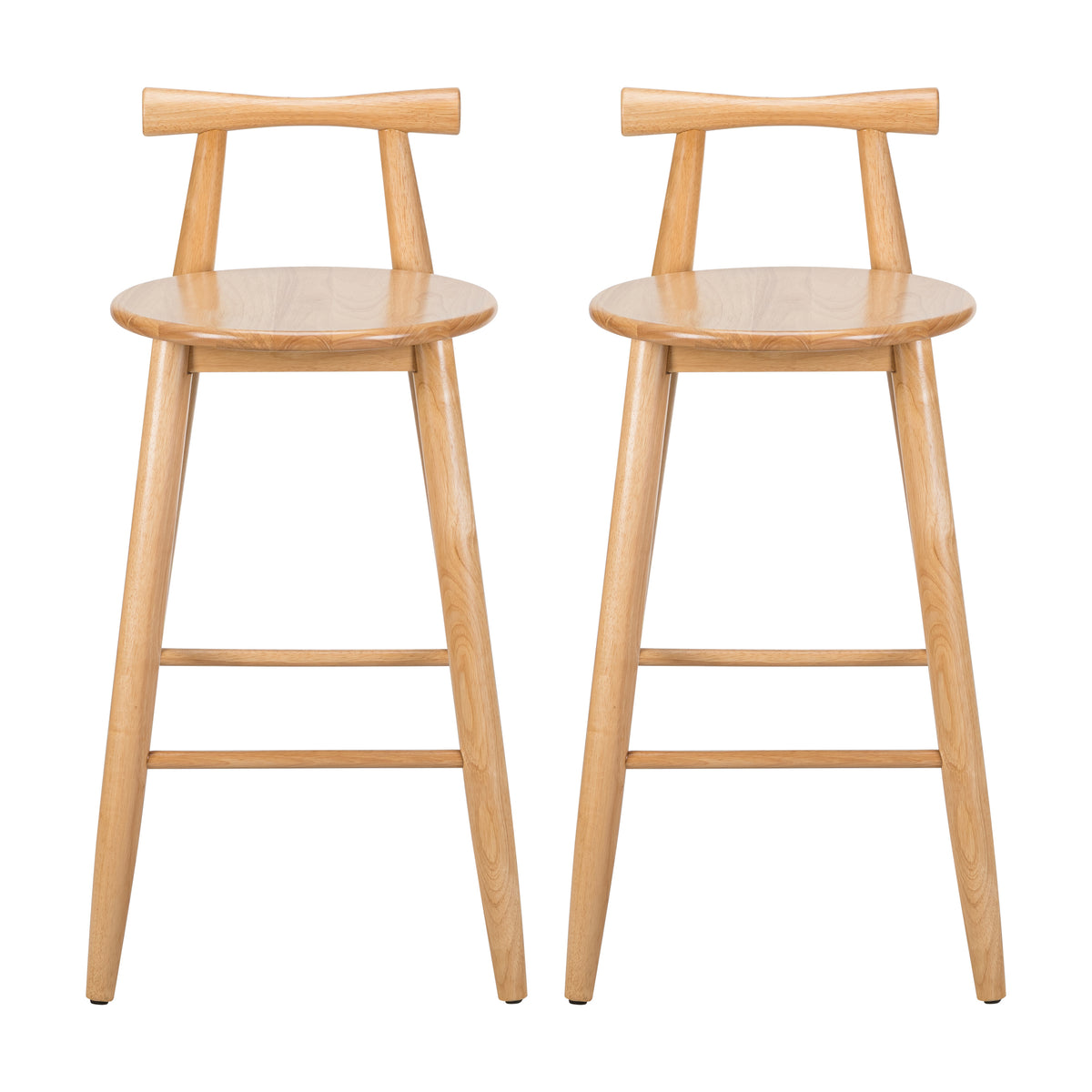 Christopher Knight Home Meliora Rustic Rubberwood Barstools (Set of 2), Natural