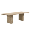 Christopher Knight Home Atkins 95" Wood 8 Seater Dining Table with Double Pedestal, Natural Ash