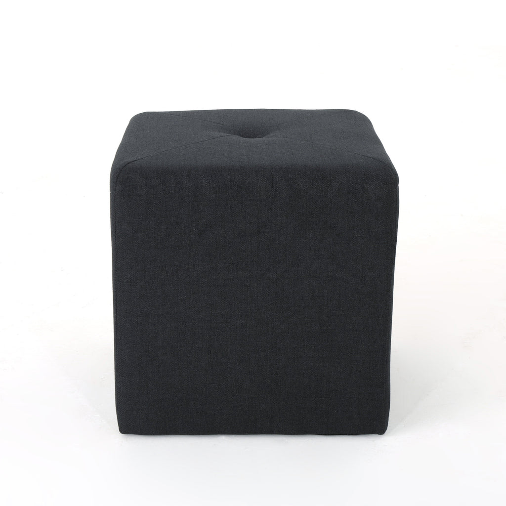 Christopher Knight Home Cube Ottoman – Compact Polyester Fabric Footrest & Seat