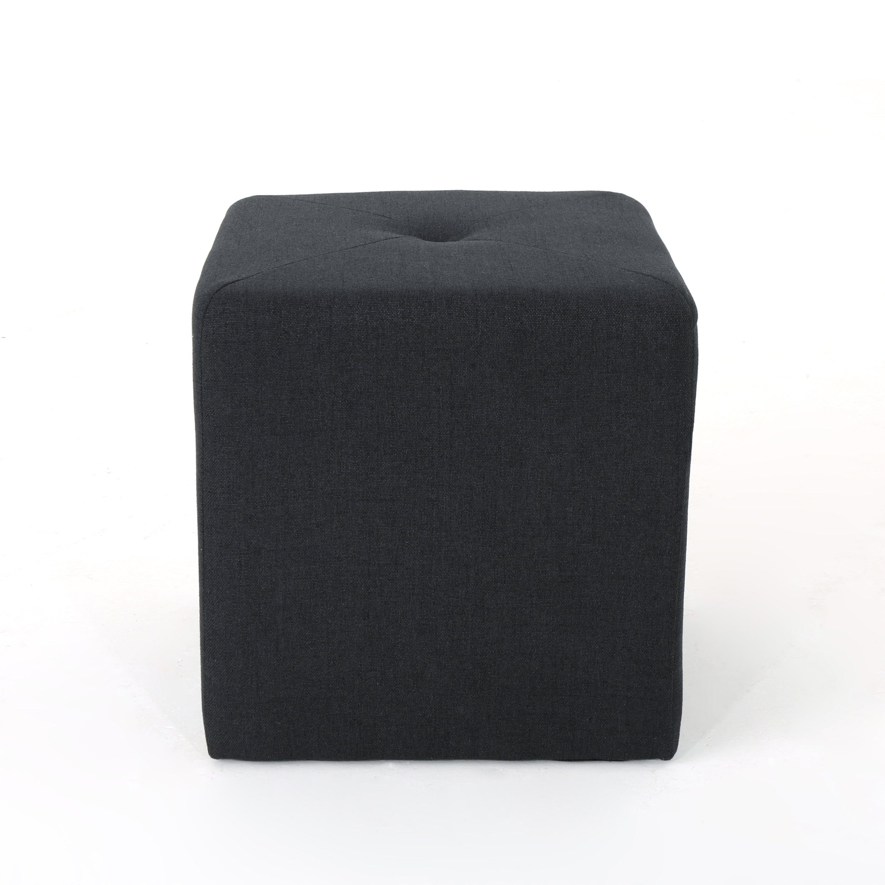 Christopher Knight Home Cube Ottoman – Compact Polyester Fabric Footrest & Seat