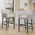Christopher Knight Home Chilacot Modern 31" Rubberwood Upholstered Barstools, Light Gray/Gray, Set of 2