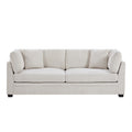 Christopher Knight Home Sany Modern 83.5" 3-Seater Chenille Upholstered Sofa with Flared Arms and Cushions, Beige