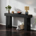 GDFStudio Toccoa 63-Inch Farmhouse Wooden Console Table, Black