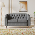 Tufted Loveseat with Birch Wood Legs ¨C Modern Tub-Style Small Space Sofa