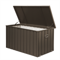 Christopher Knight Home Yale Outdoor 200Gallon Galvanized Steel Storage Deck Box with Handles and Lockable, Dark Brown