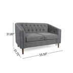 Tufted Loveseat with Birch Wood Legs ¨C Modern Tub-Style Small Space Sofa