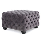 Modern Glam Velvet Ottoman ¨C Button-Tufted Diamond Stitch, Coffee Table & Extra Seating, 29¡± Square