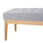 Christopher Knight Home Mid-Century Modern Tufted Upholstered Bench with Birch Wood Legs