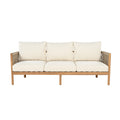 Christopher Knight Home Nathan 77" Patio Rope Weaving Acacia Wood 3 Seater Sofa with Cushion, Teak