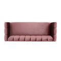 Modern Glam Velvet Sofa with Channel Stitching & Birch Wood Legs ¨C Luxury Upholstered Living Room Couch